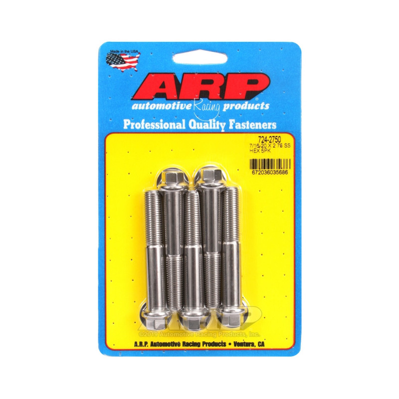 Șuruburi și piulițe universale ARP 7/16-20 – Șuruburi hexagonale din oțel inoxidabil x5 - ARP-724-2750 - 724-2750 - 3666618198897